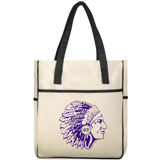 Marion County Tote Bag - Indian chief mascot logo
