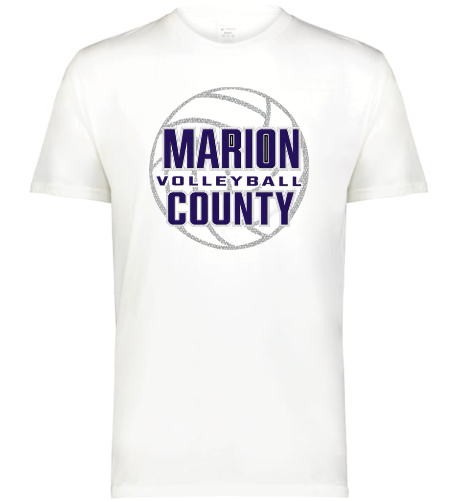 Marion County Volleyball Circle Tee (White)