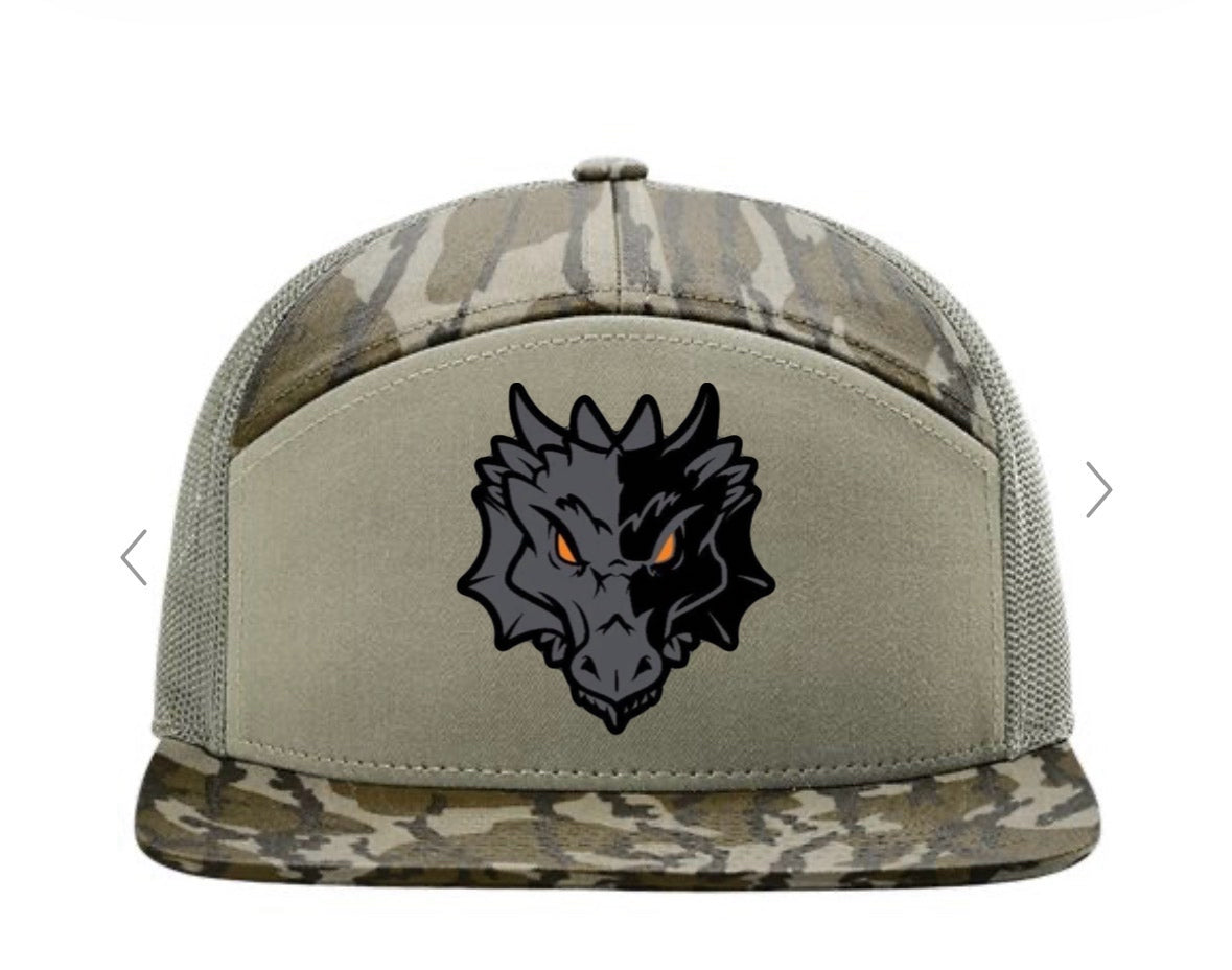 Clinton Dragons Mascot Camo 7-Panel Snapback Hat