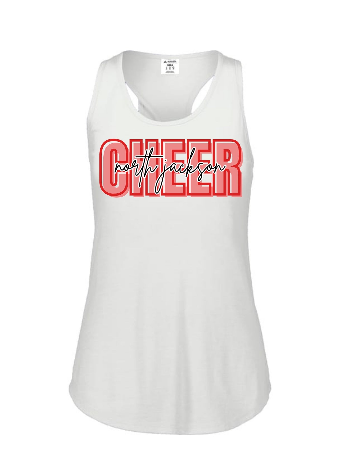 North Jackson Chiefs Cheer Racerback Tank - White