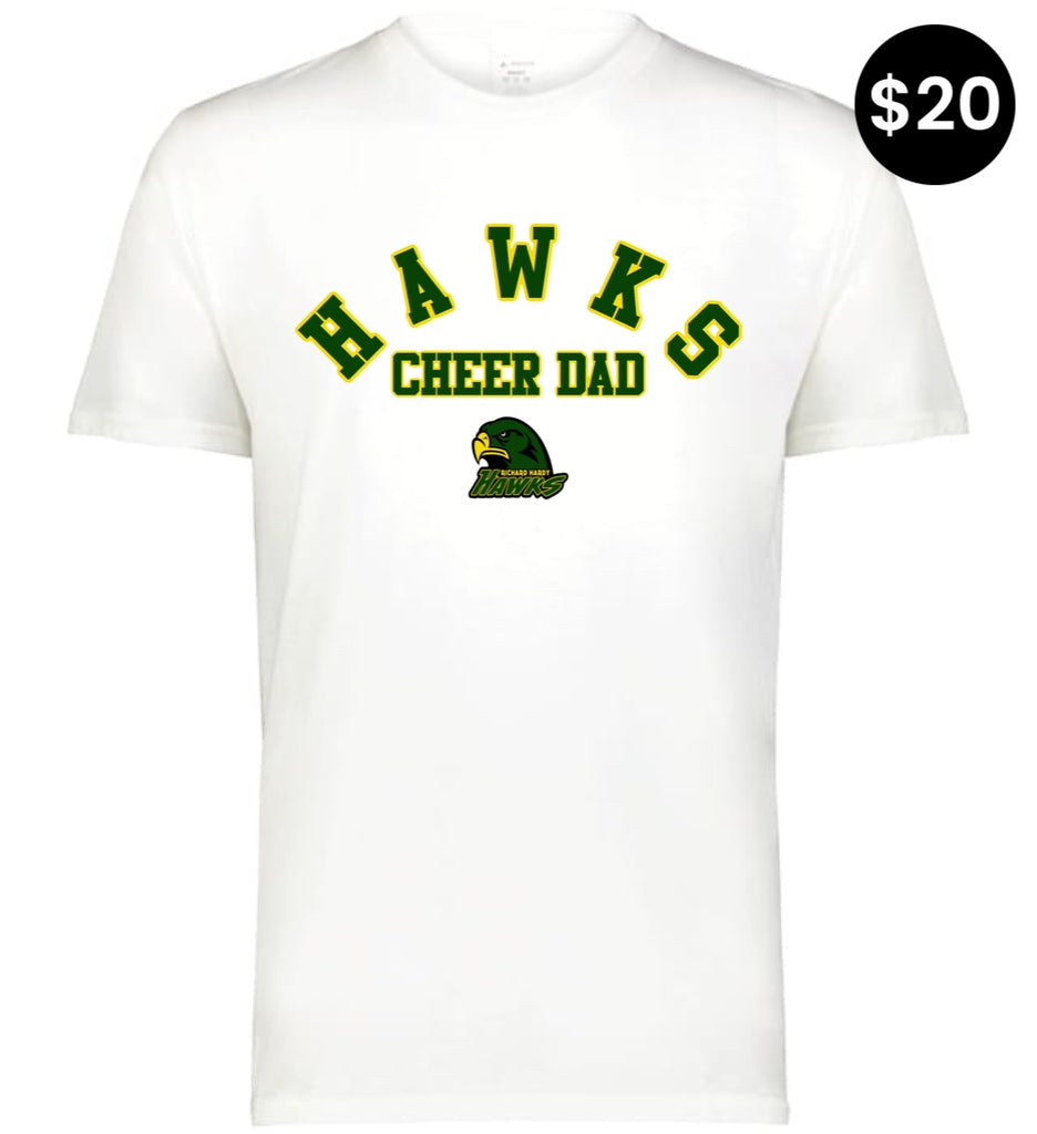 Richard Hardy Hawks Cheer Dad T-Shirt - White