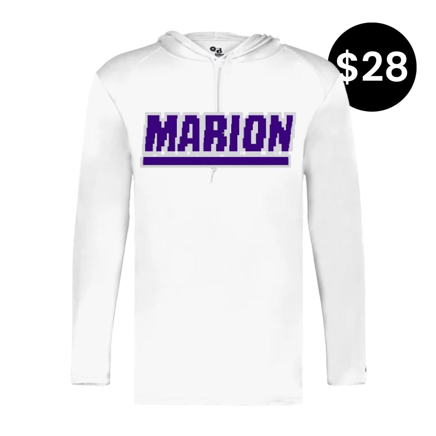 Marion Football 8-Bit Graphic B Core Long Sleeve Hoodie