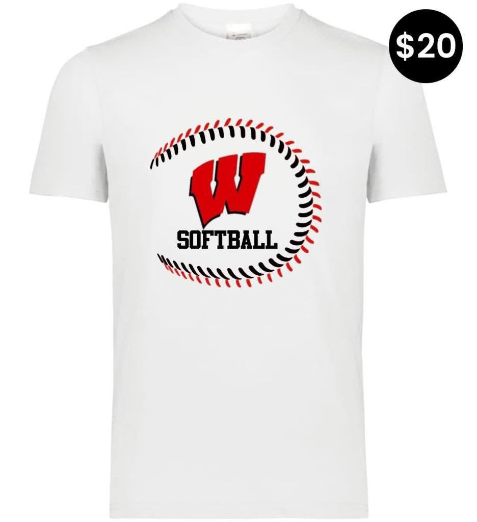 Whitwell Tigers Softball Lace Tee - Script W