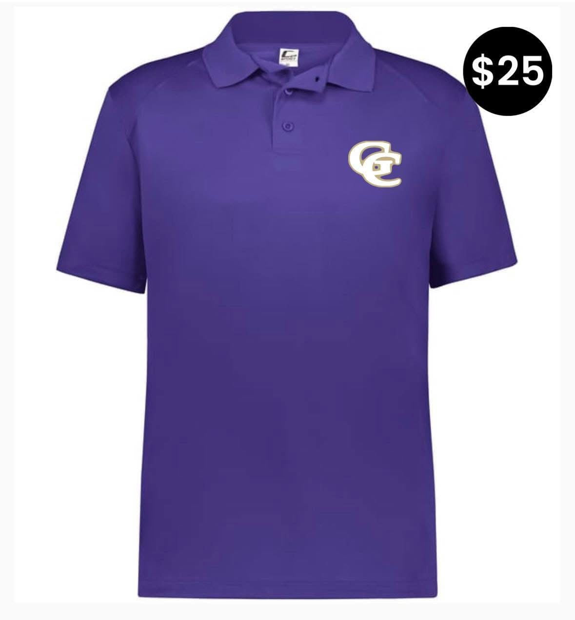 Grundy County GC Polo in Purple with embroidered GC logo