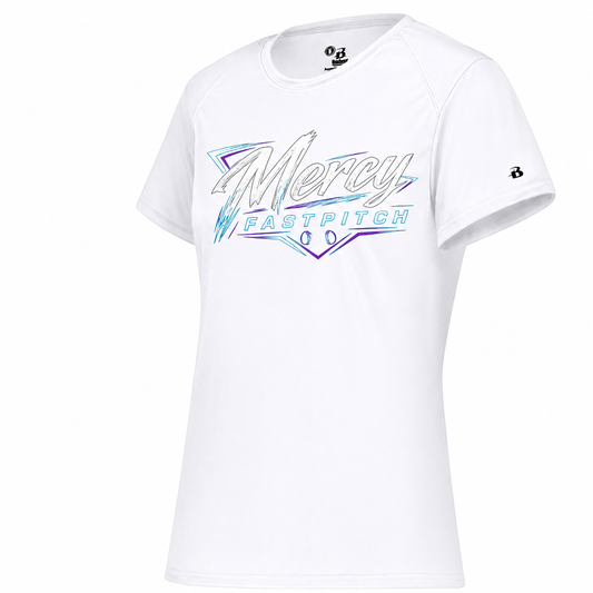 Mercy Fastpitch T-Shirt White - Wordmark Design