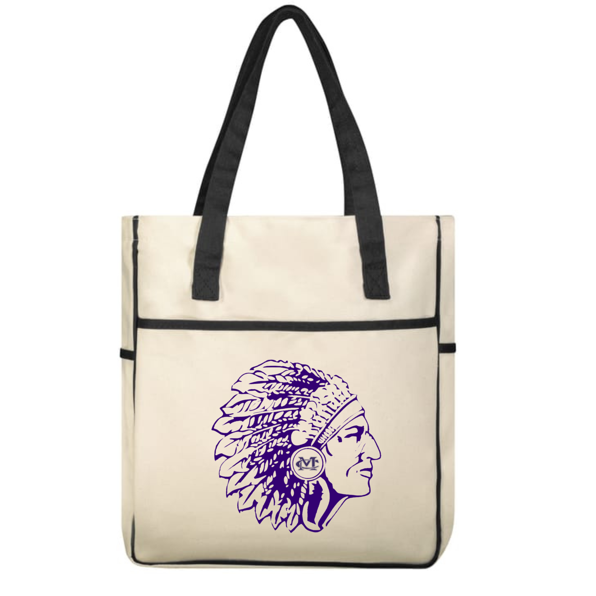 Marion County Tote Bag - Indian chief mascot logo
