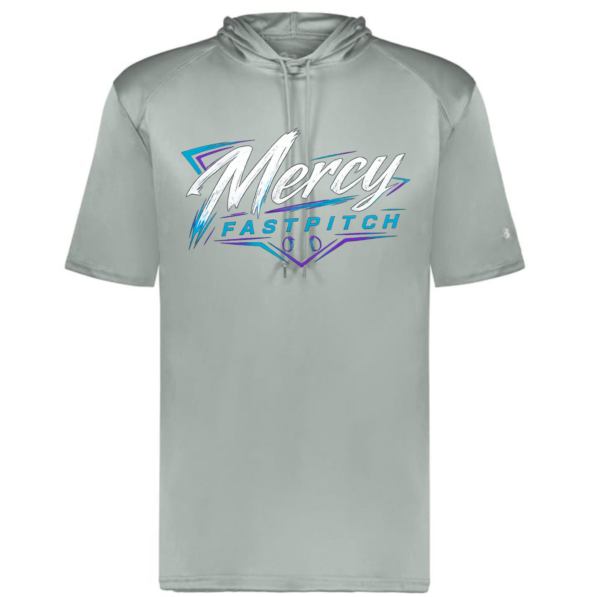 Mercy Fastpitch Short Sleeve Hoodie - Silver