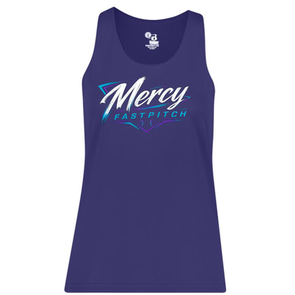 Mercy Fastpitch Tank Top Purple - Wordmark Design
