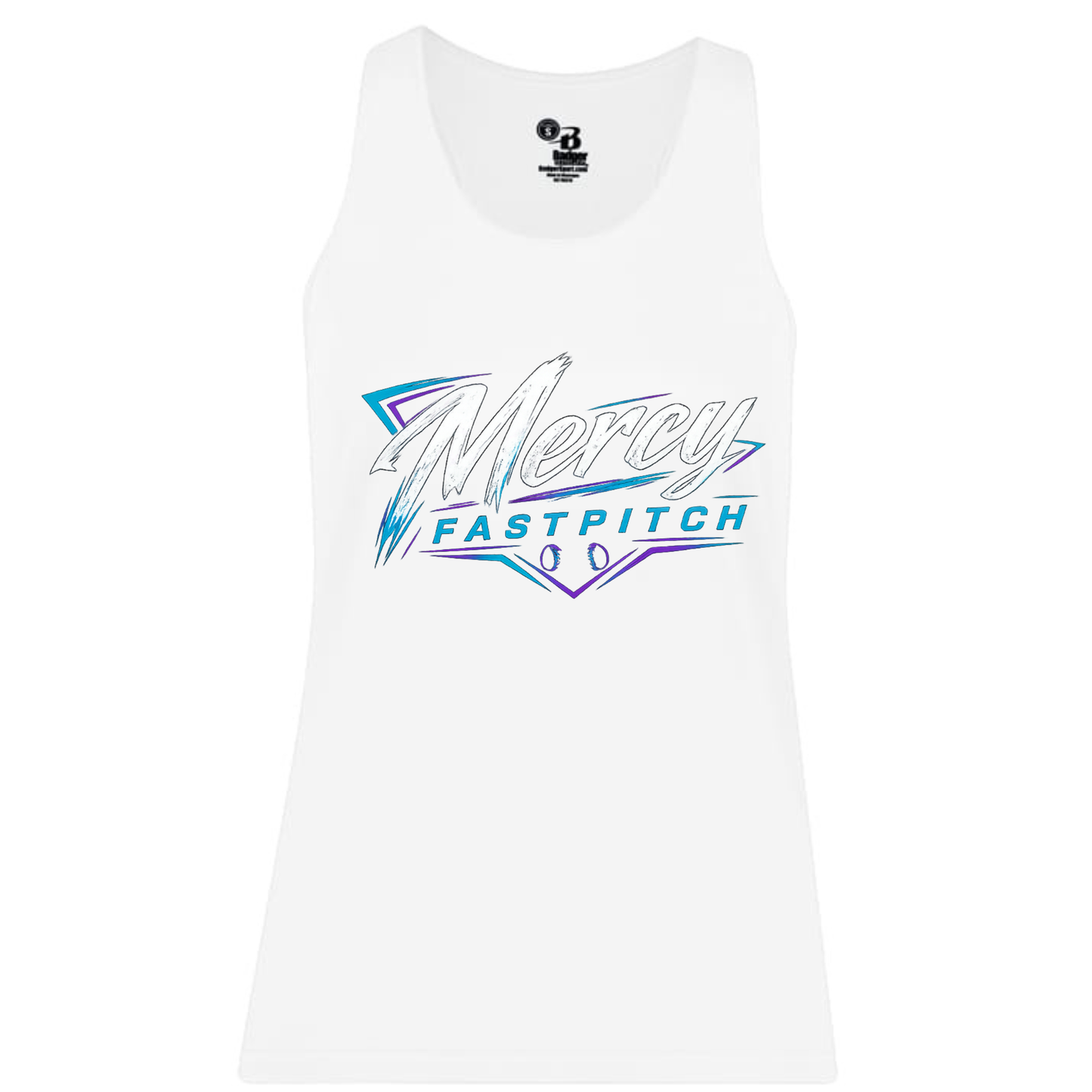 Mercy Fastpitch Tank Top White - Wordmark Design