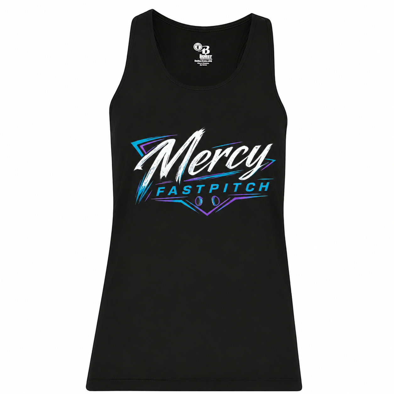 Mercy Fastpitch Tank Top Black - Wordmark Design
