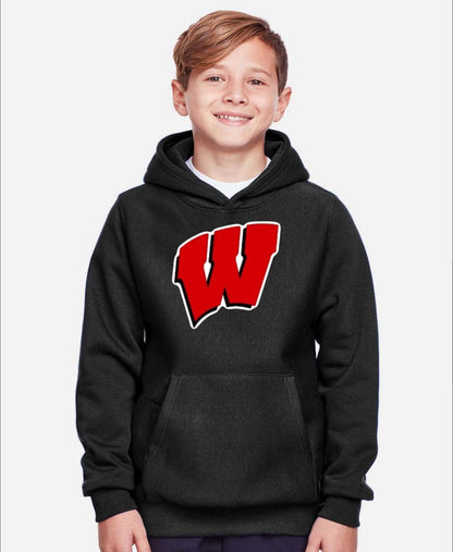 Youth Whitwell Script W Hooded Sweatshirt - Dark Heather