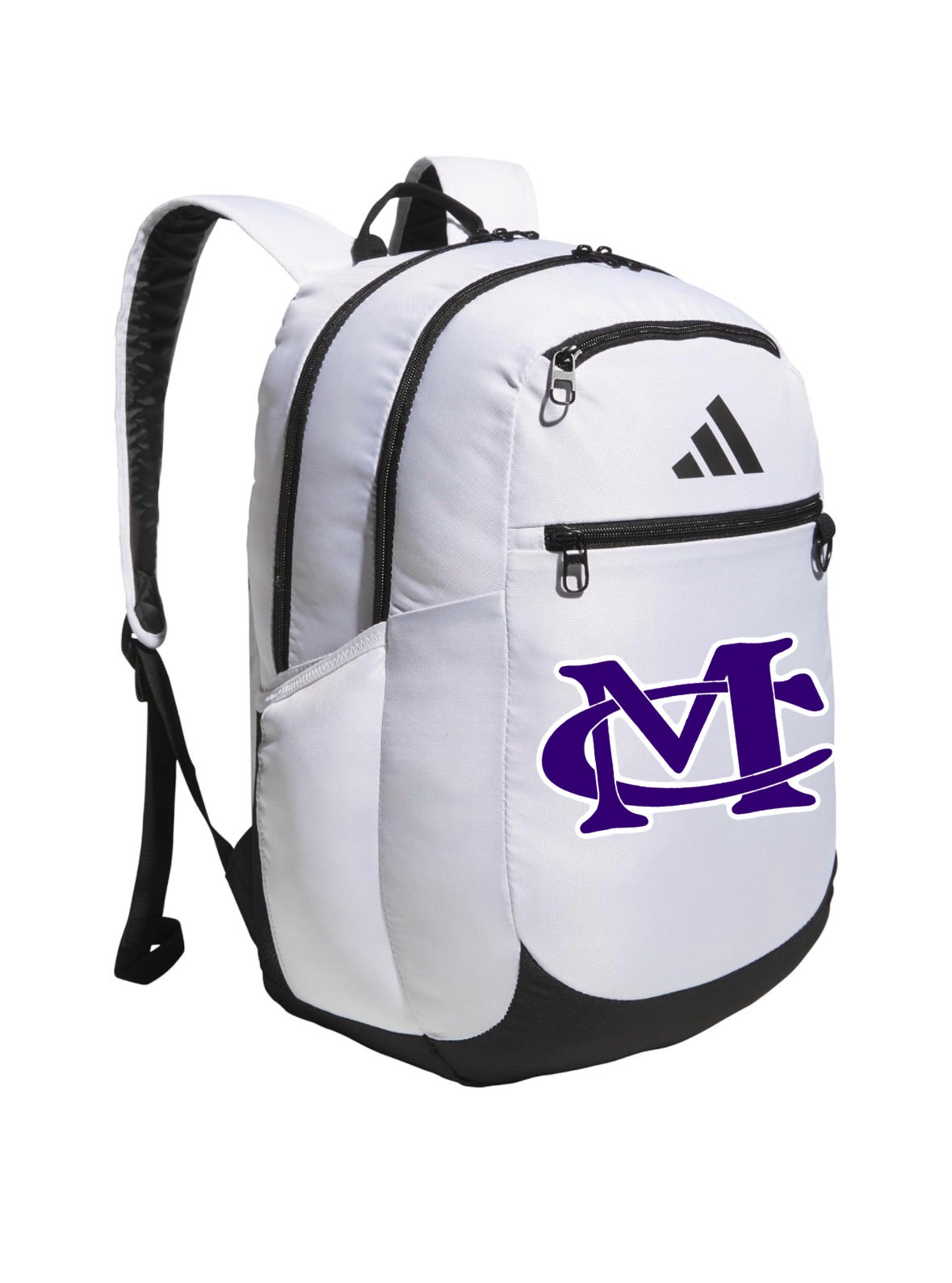 Marion County White Adidas Striker 3 Backpack - Marion Wordmark