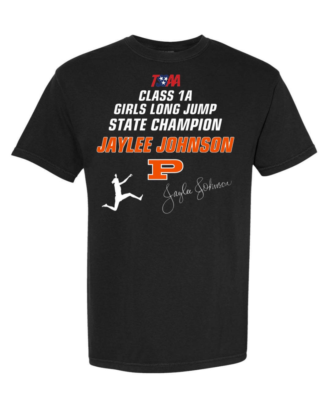 Black Jaylee Johnson 2026 State Champion T-shirt with 2026 State Champion graphic