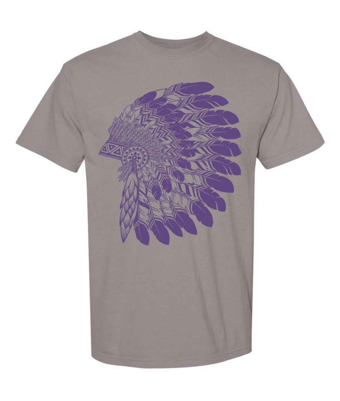 AC Comfort Colors 1717 Headdress Tee - Stone with Purple Print