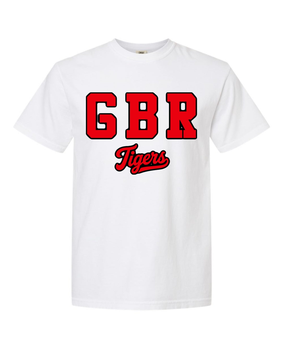 Tigers GBR Tee - White with Red and Black Print