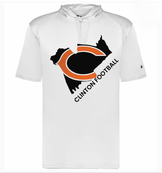 Clinton Football Anderson County Short Sleeve Hoodie - White