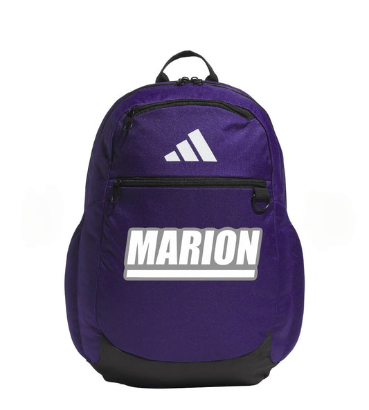 Marion County Purple Adidas Striker 3 Backpack - Marion Wordmark