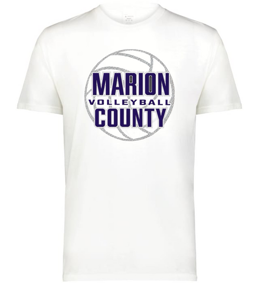 Marion County Volleyball Circle Tee (White)