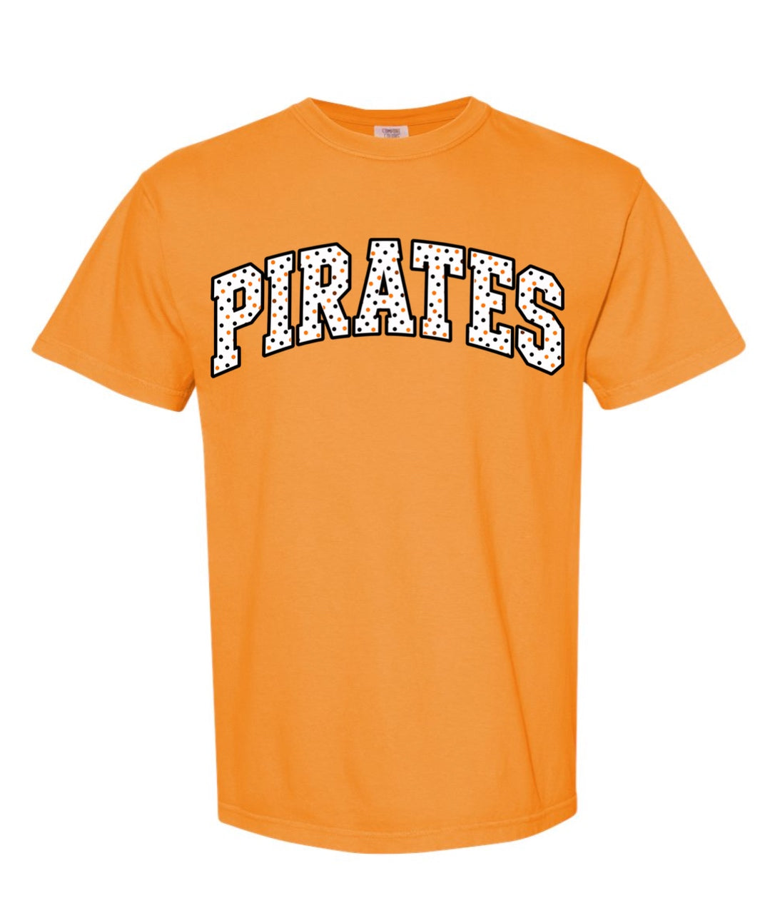 Comfort Colors Pirates Arch Tee - Orange with Black/White Print