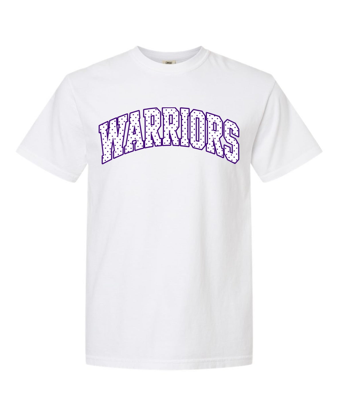 Comfort Colors Warriors Arch Tee - White with Purple Print