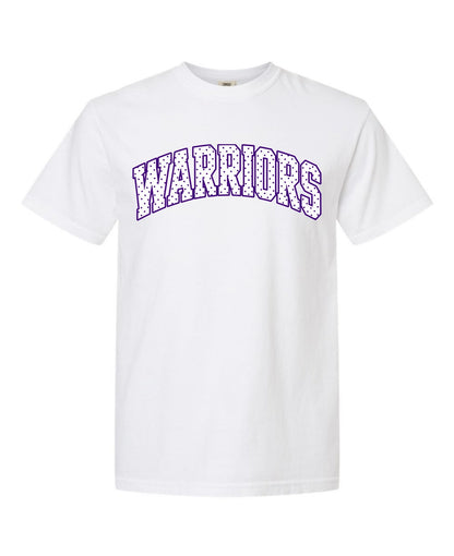 Comfort Colors Warriors Arch Tee - White with Purple Print