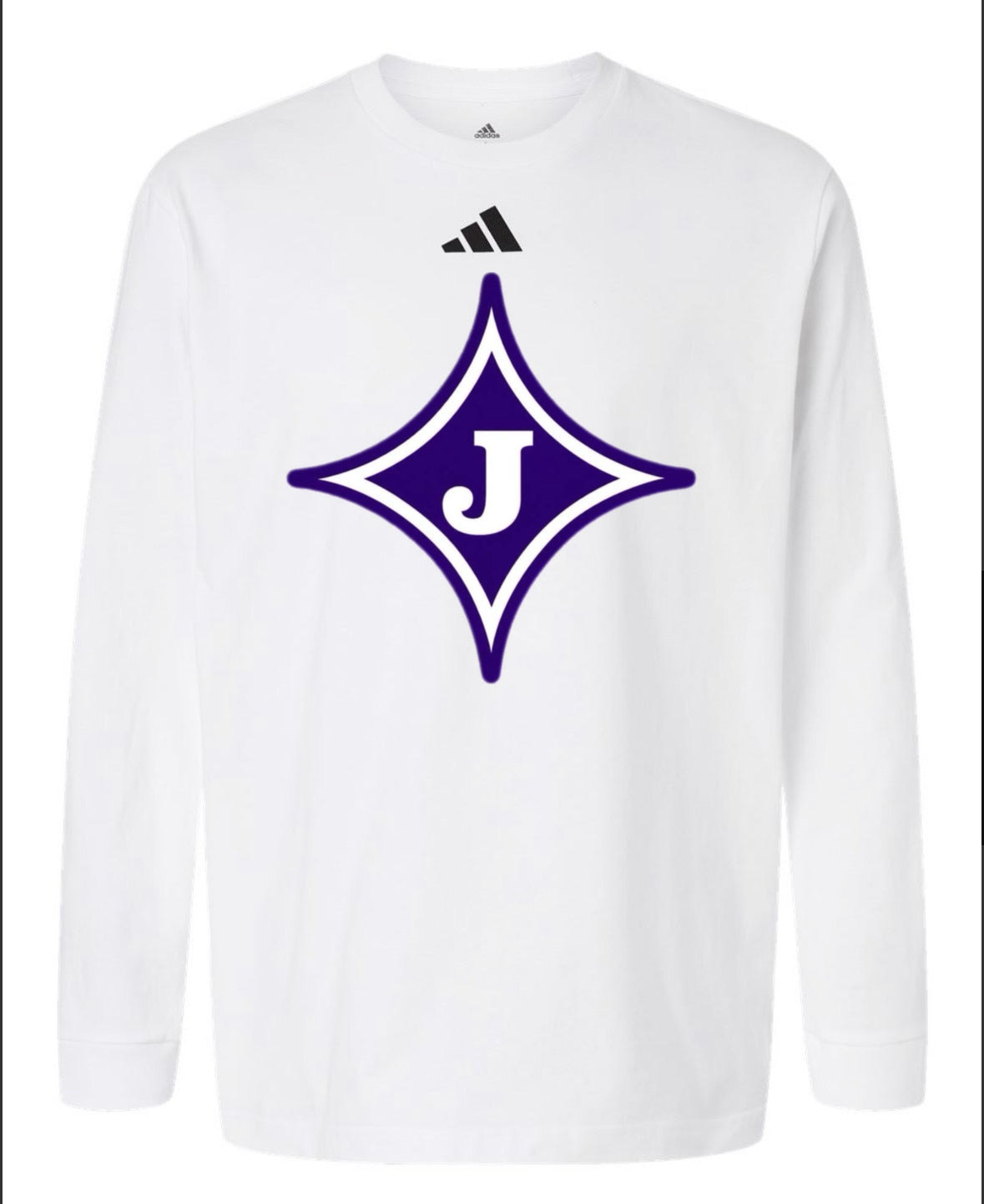Black JMS Adidas Fresh Long Sleeve Shirt with purple and white J graphic