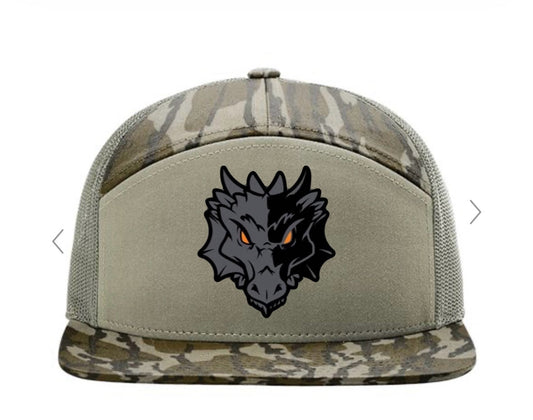 Clinton Dragons Mascot Camo 7-Panel Snapback Hat