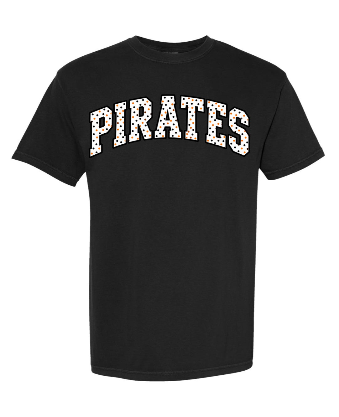 Comfort Colors Pirates Arch Tee - Black with Orange/White Print