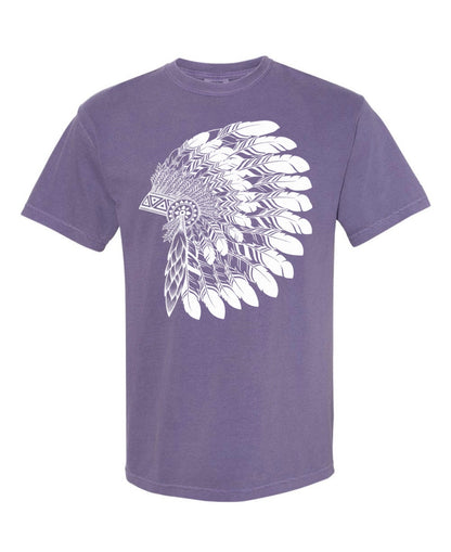 AC Comfort Colors 1717 Headdress Tee - Purple with White Print