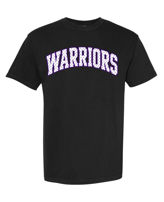 Comfort Colors Warriors Arch Tee - Black with White/Purple Print