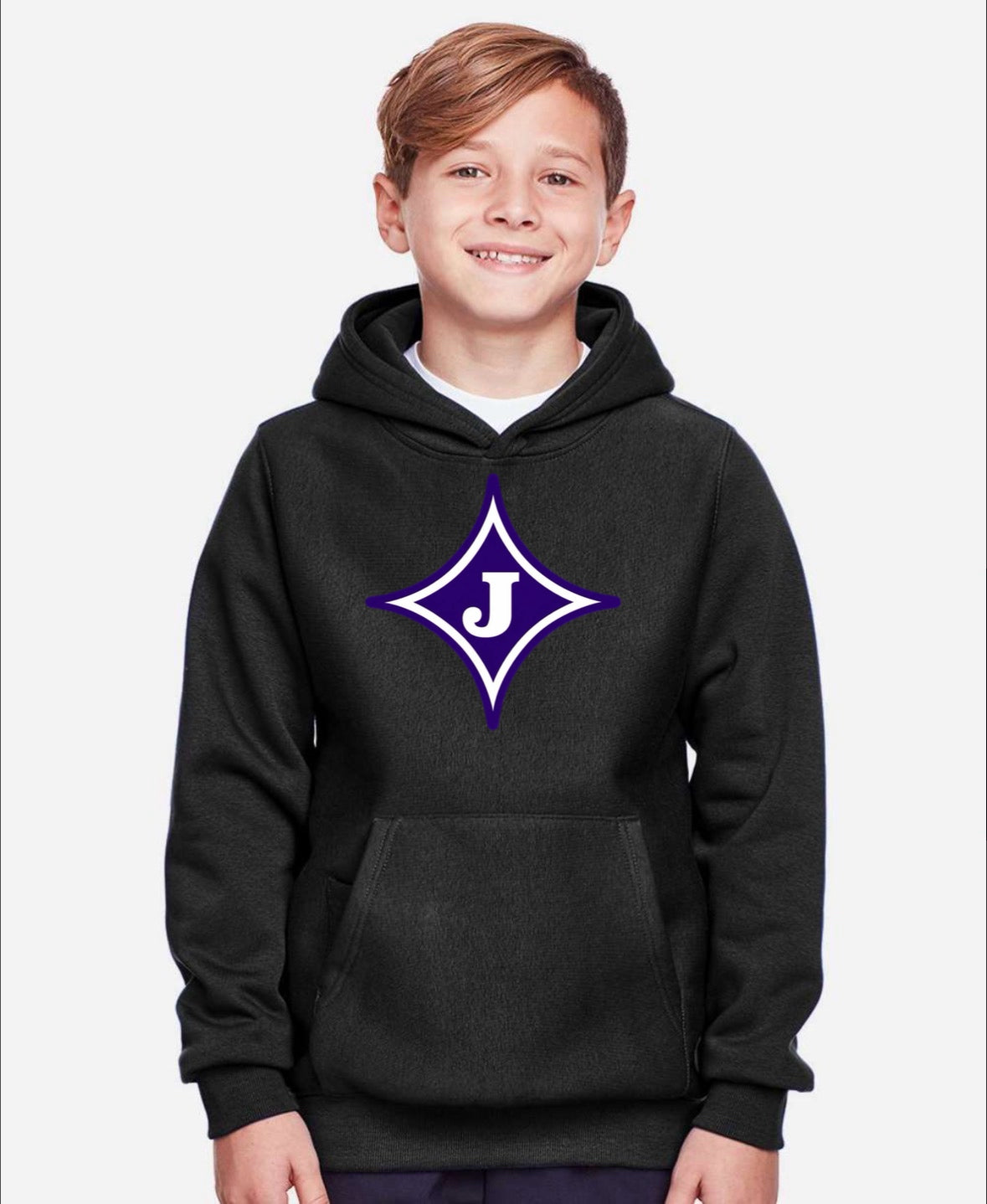 Youth Jasper Middle J Star Hooded Sweatshirt - Black