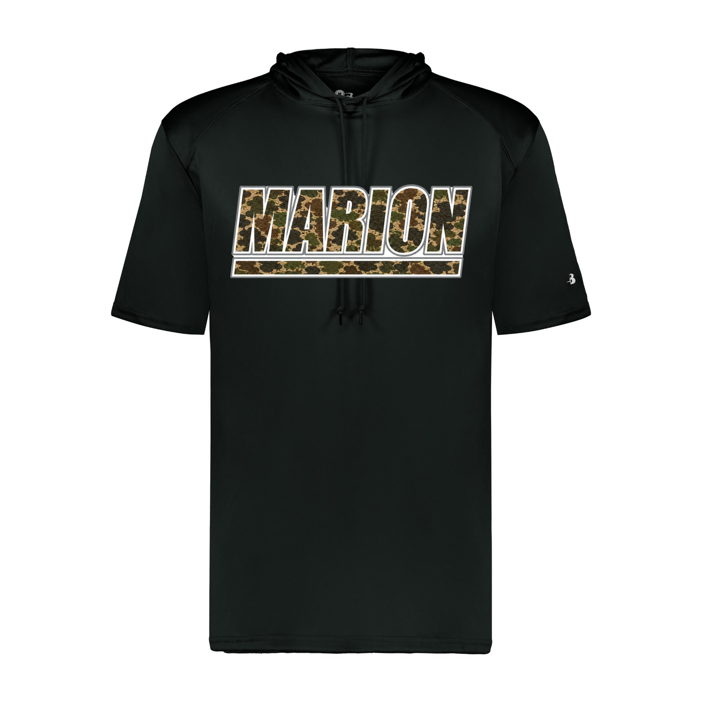 Marion Camo SS Hoodie - Black