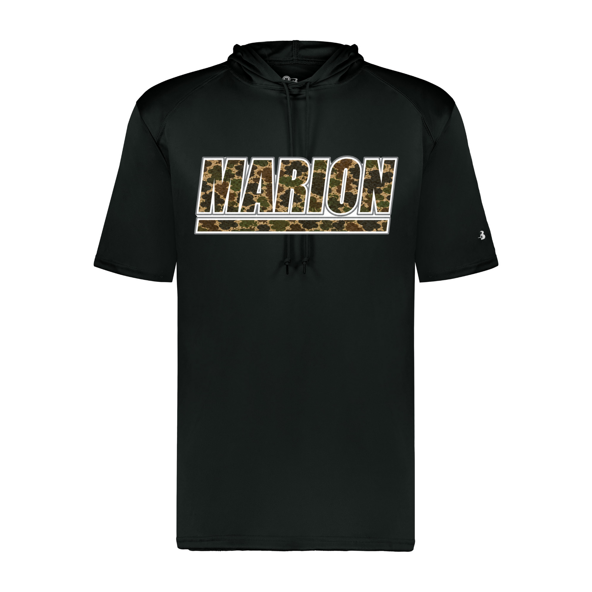 Marion Camo SS Hoodie - Black