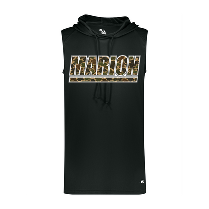 Marion Duck Camo Sleeveless Hoodie - Black