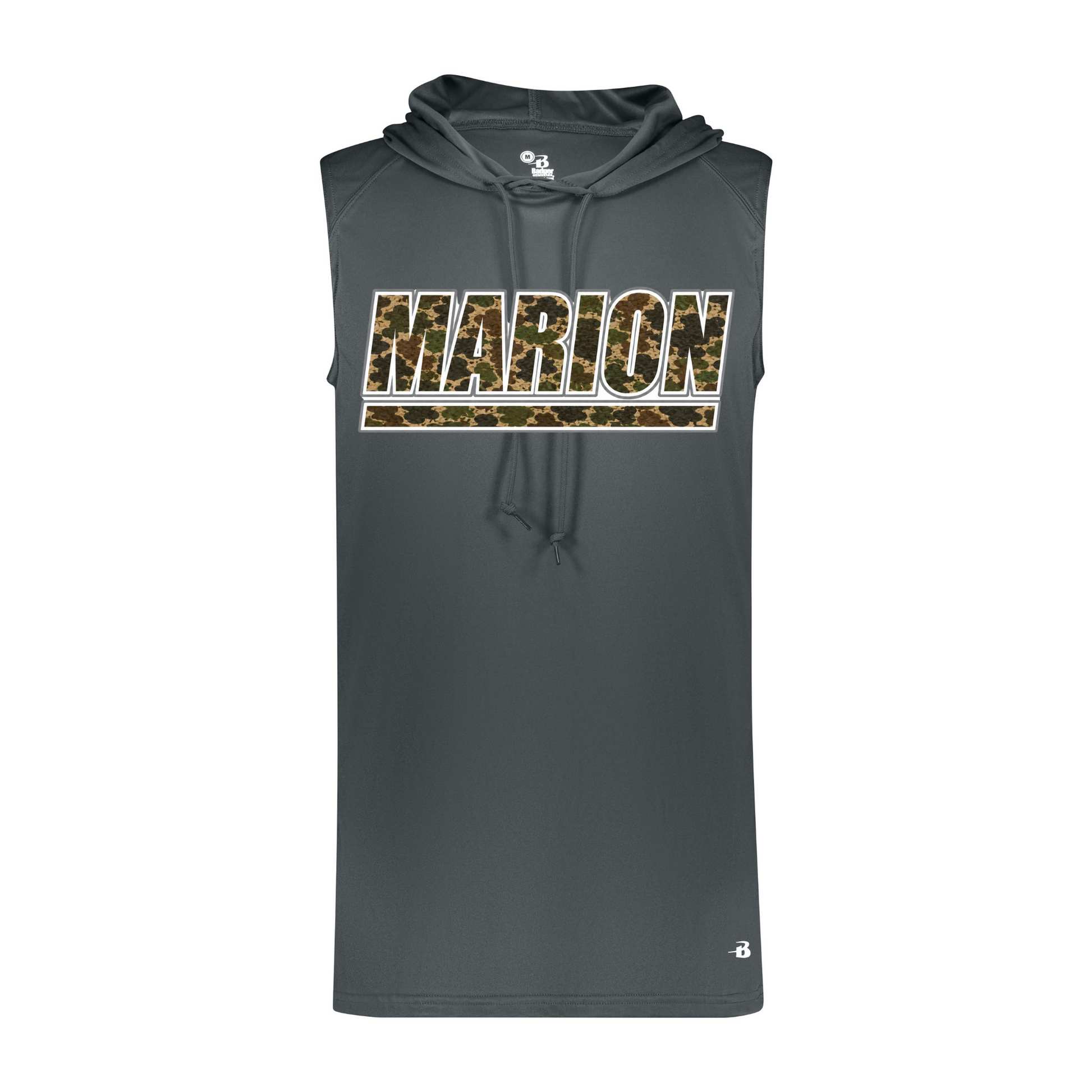 Marion Duck Camo Sleeveless Hoodie - Graphite