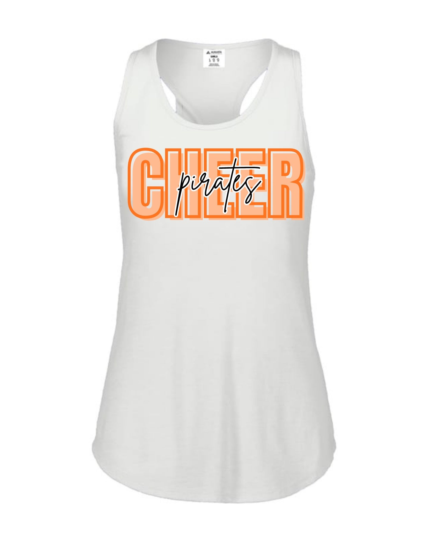 South Pittsburg Pirates Cheer Racerback Tank - White