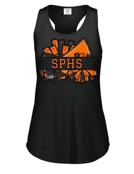 South Pittsburg SPHS Cheer Pom Racerback Tank - Black
