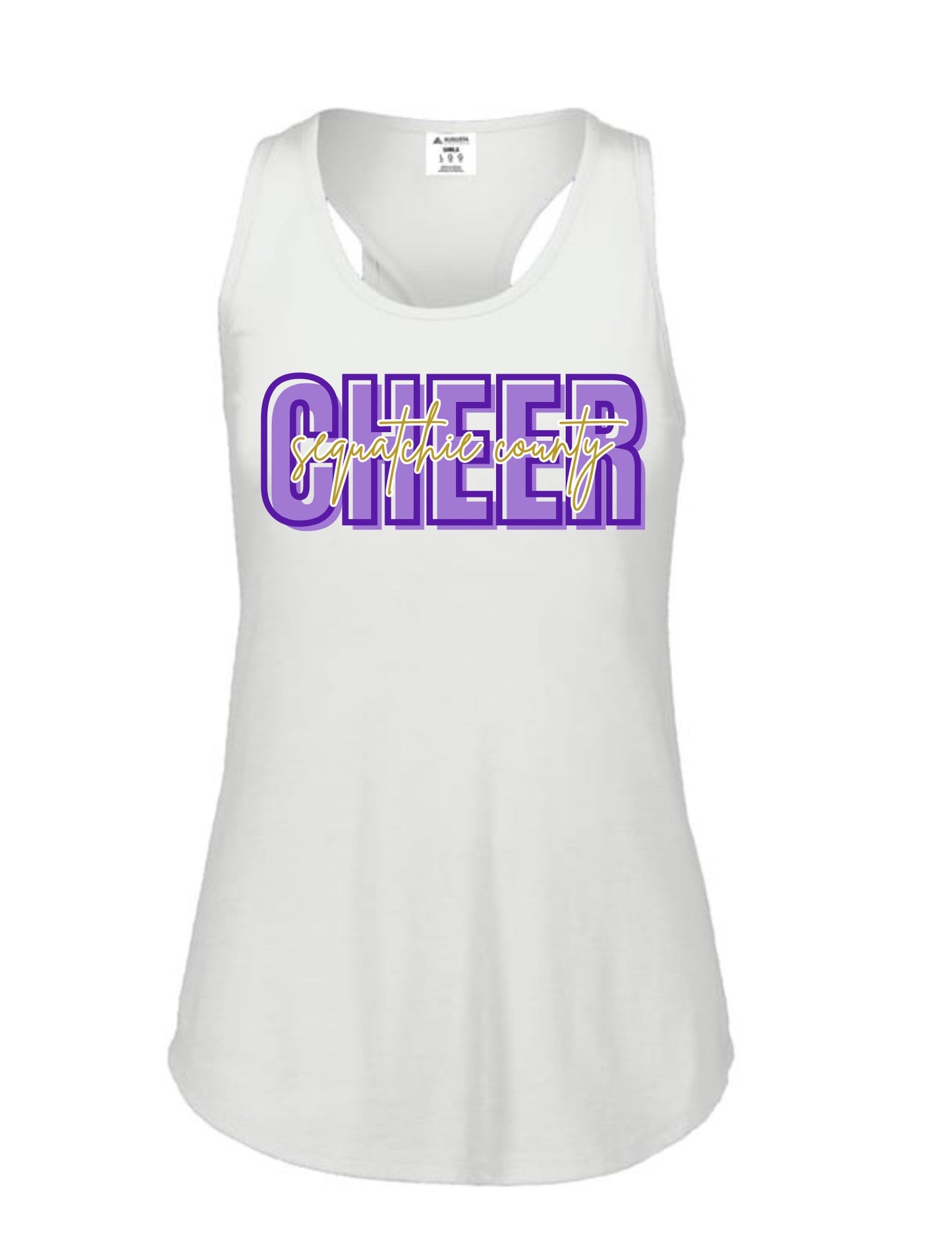 Sequatchie County Cheer Racerback Tank - White