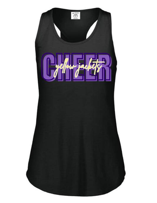 Grundy County Cheer Yellow Jackets Racerback Tank - Black