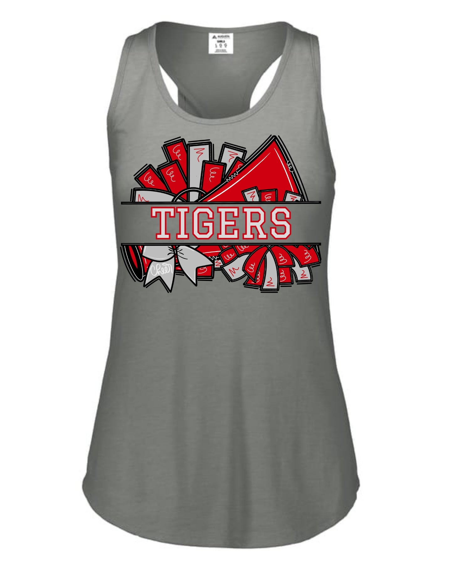 Whitwell Tigers Cheer Racerback Tank - Gray