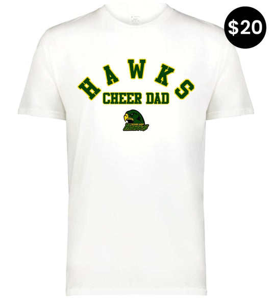 Richard Hardy Hawks Cheer Dad T-Shirt - White
