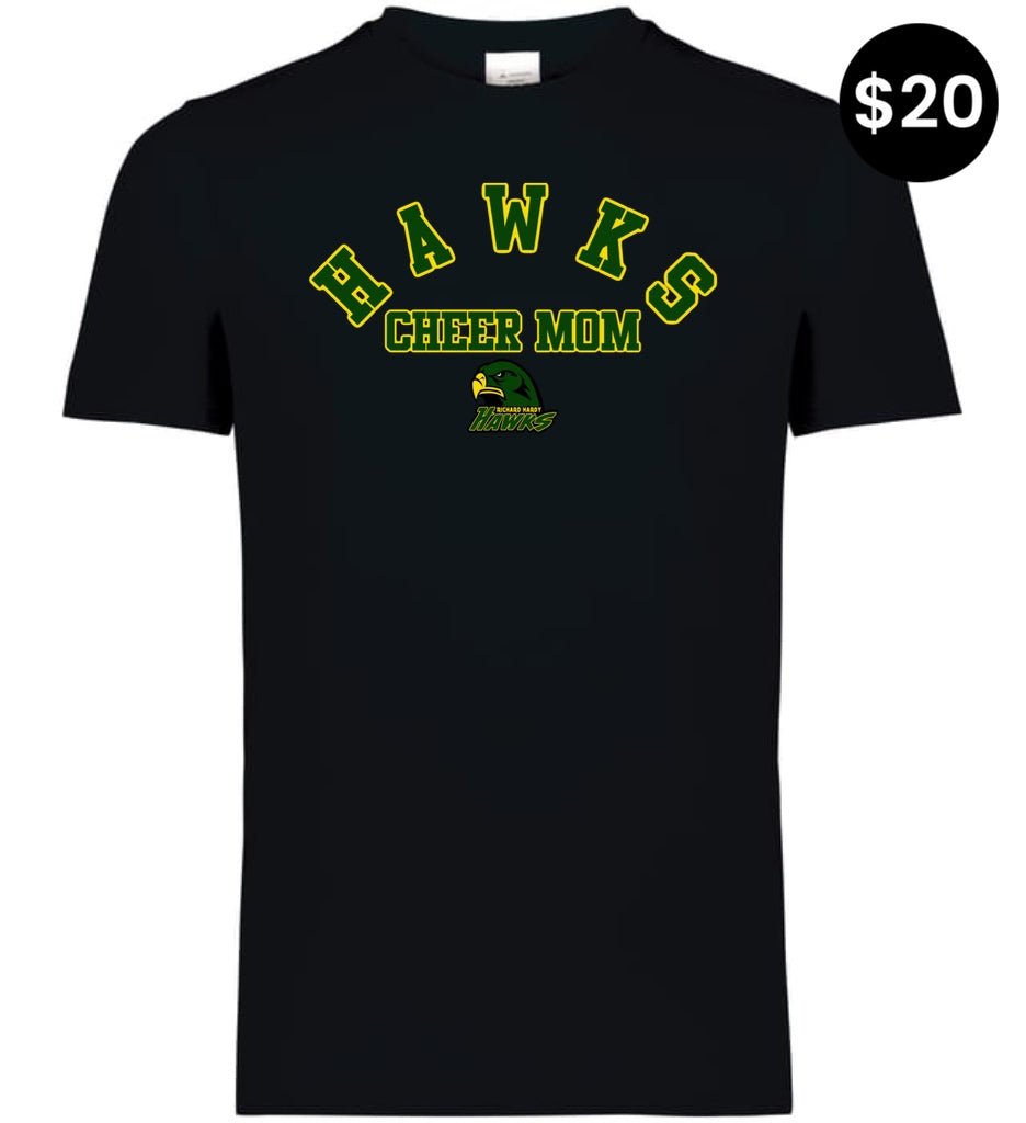 Richard Hardy Hawks Cheer Mom T-Shirt - Black
