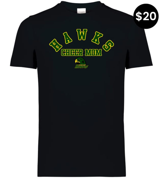 Richard Hardy Hawks Cheer Mom T-Shirt - Black
