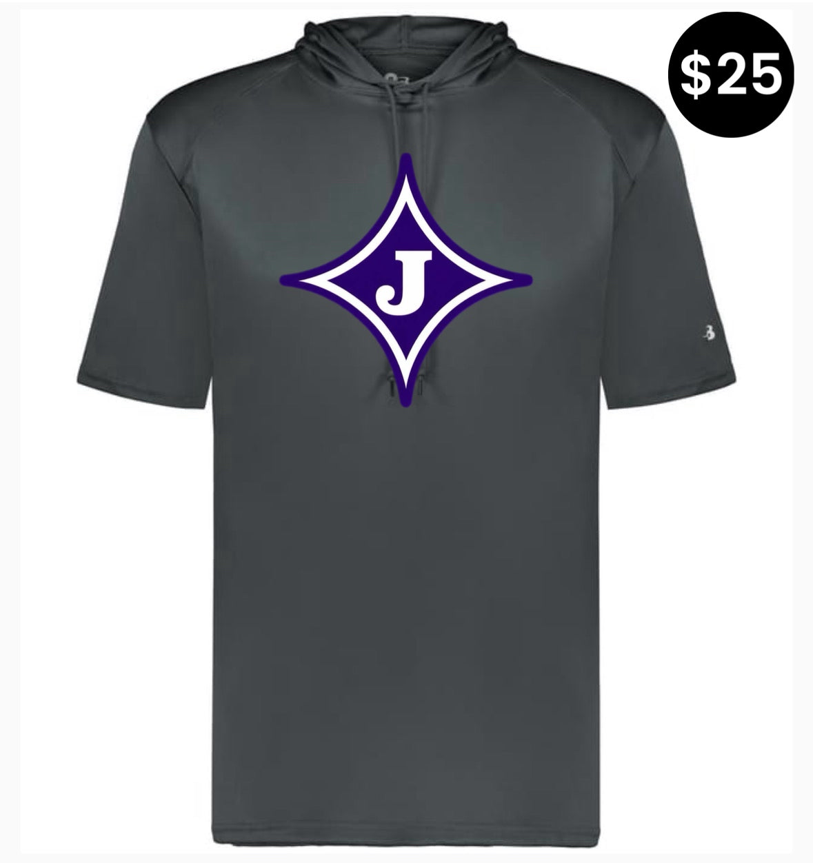 Jasper Middle School J Logo Short Sleeve Hoodie