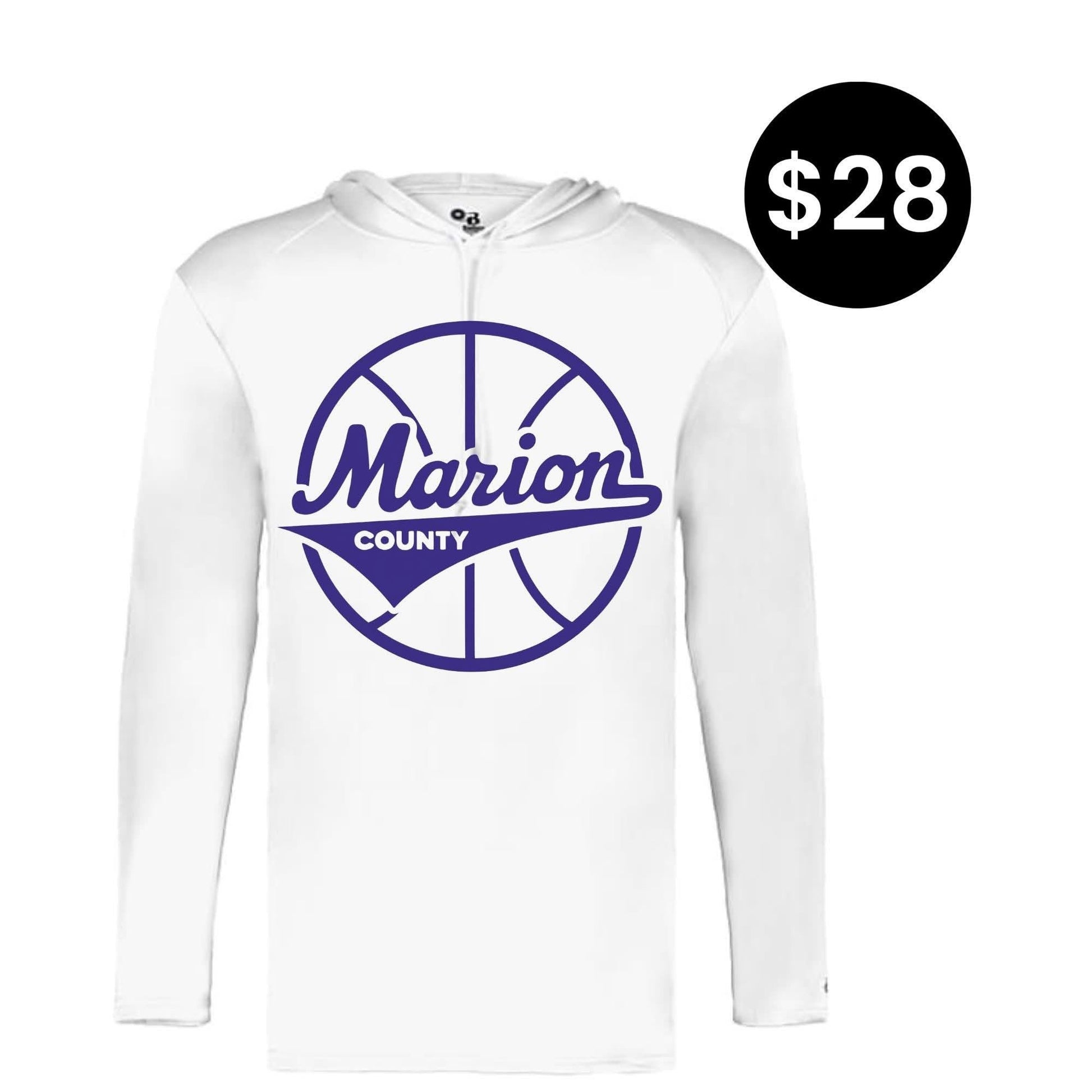 Marion County Basketball Script B Core Long Sleeve Hoodie