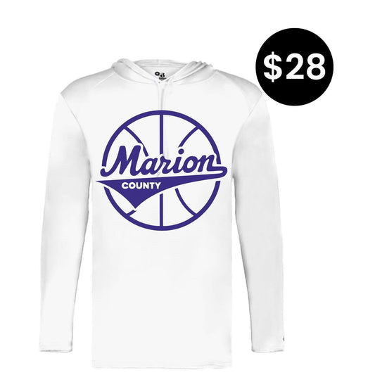 Marion County Basketball Script B Core Long Sleeve Hoodie