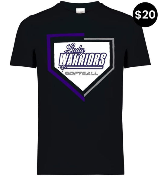 Jasper Lady Warriors Softball Home Plate T-Shirt