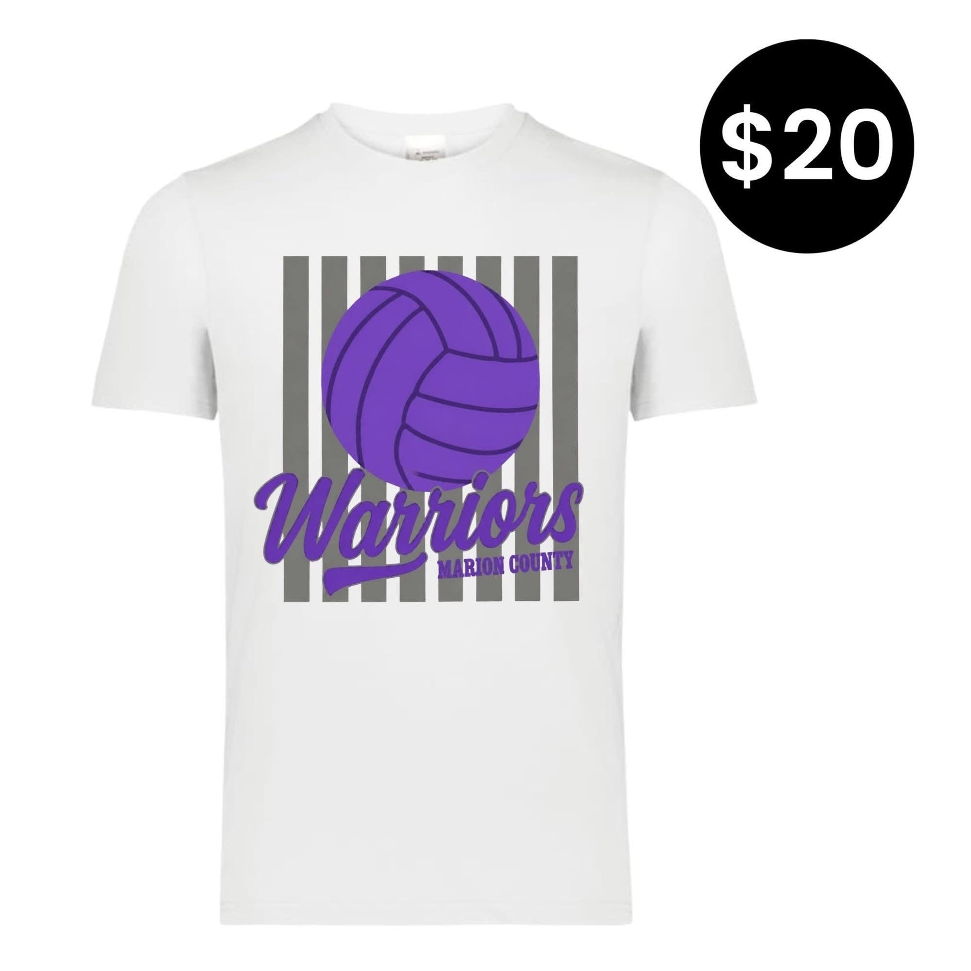 Marion County Warriors Volleyball Stripe T-Shirt