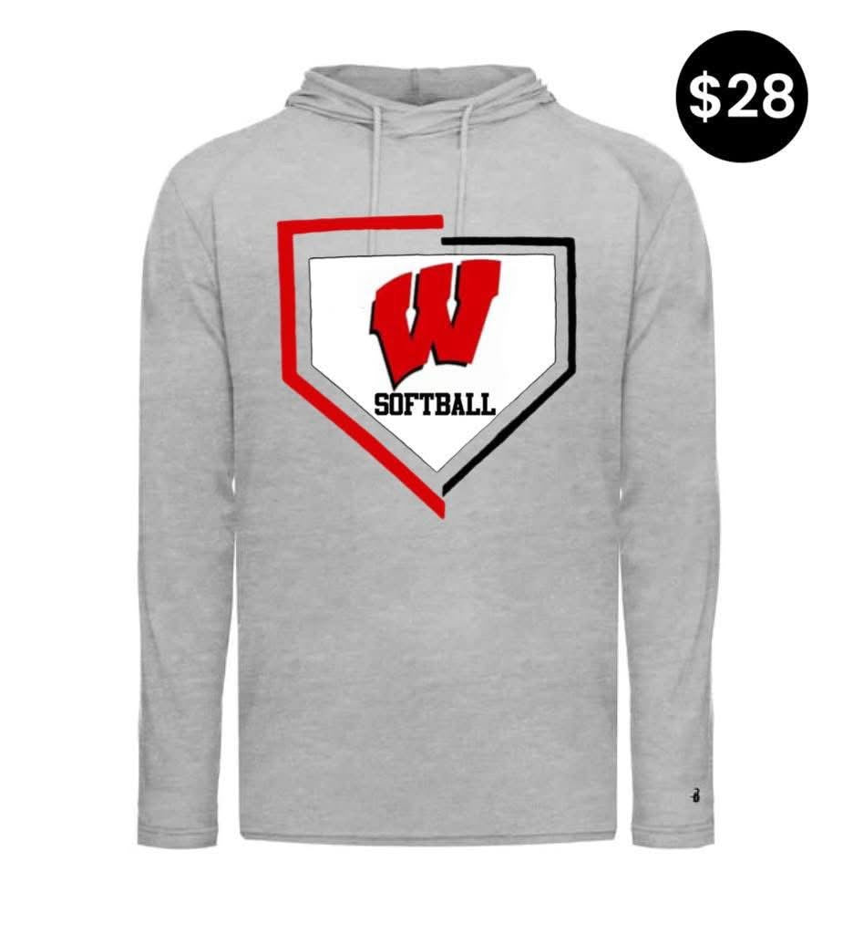 Script W Home Plate Softball Hoodie
