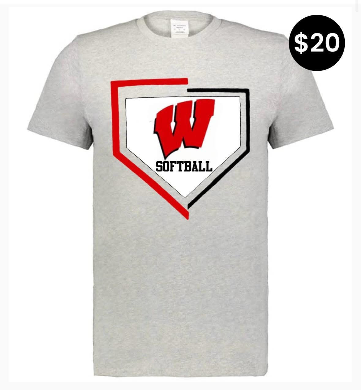 Whitwell Tigers Softball Home Plate Tee